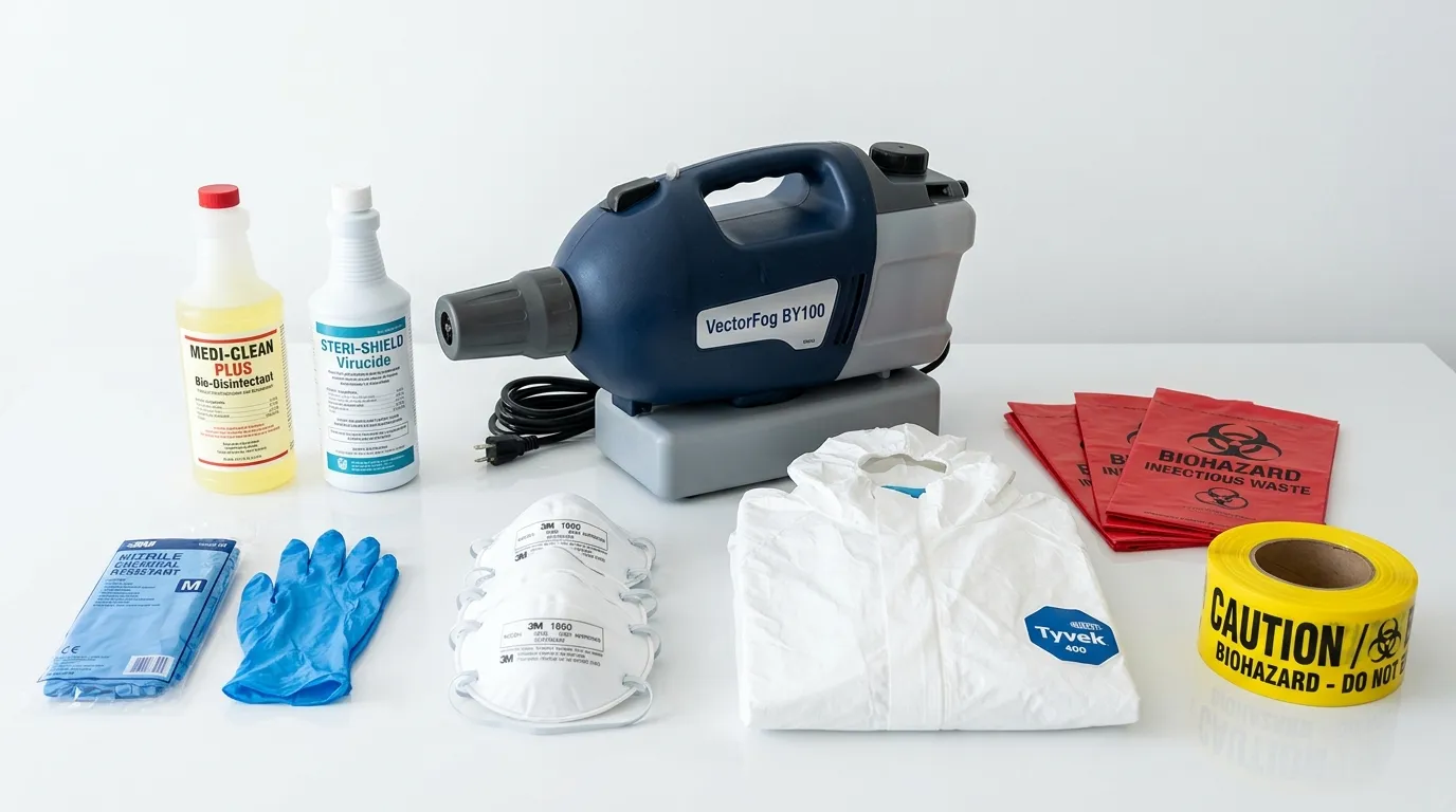 Professional biohazard remediation crew working in Bellaire